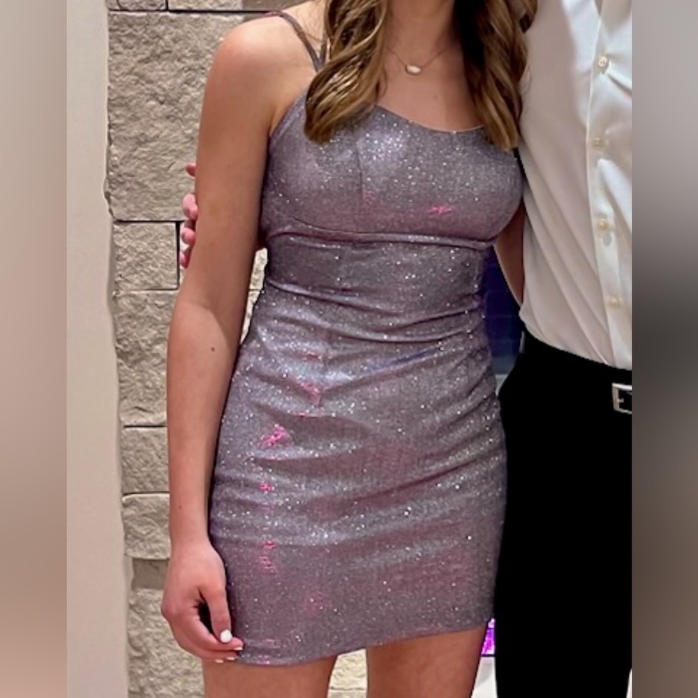 lavender sparkly homecoming dress
